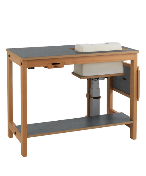 Sjöbergs Symaskinsbord, med elhiss, mörkgrå Virrvarr