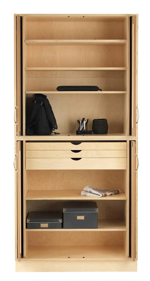 Sjöbergs Skåp 1, glas-/björkdörrar