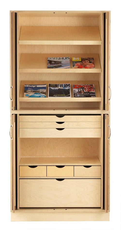 Sjöbergs Skåp 1, glas-/björkdörrar