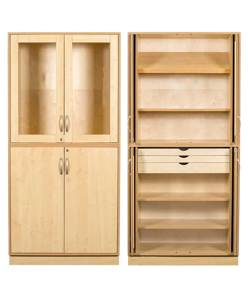 Sjöbergs Skåp 1, glas-/björkdörrar