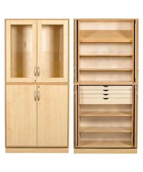 Sjöbergs Skåp 1, glas-/björkdörrar