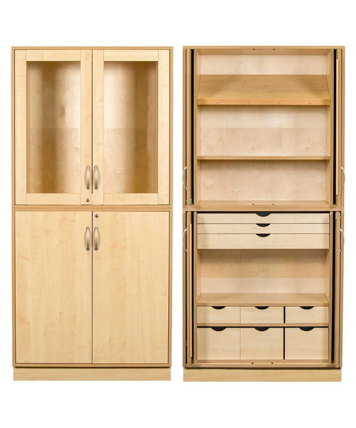 Sjöbergs Skåp 1, glas-/björkdörrar