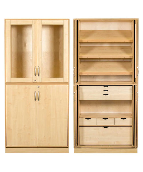 Sjöbergs Skåp 1, glas-/björkdörrar