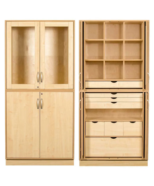 Sjöbergs Skåp 1, glas-/björkdörrar