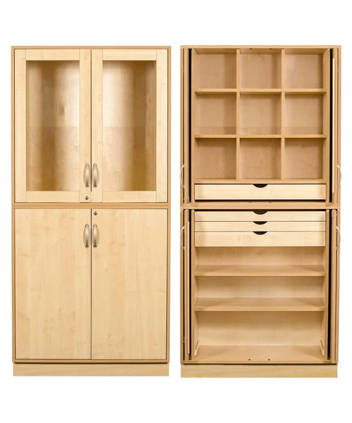 Sjöbergs Skåp 1, glas-/björkdörrar