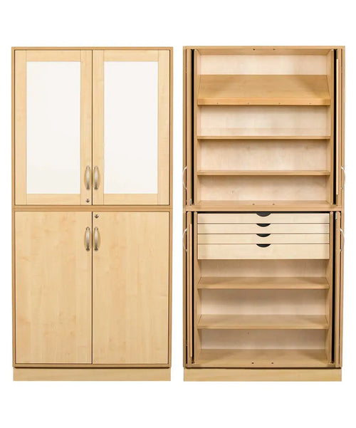 Sjöbergs Skåp 1 Whiteboard med Björkdörrar 4 st.