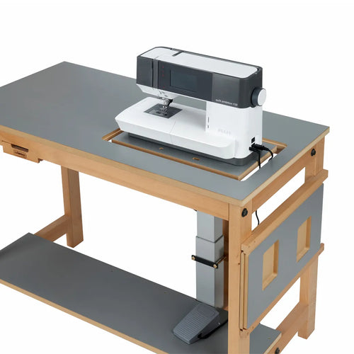 Sjöbergs Symaskinsbord, med elhiss, mörkgrå